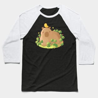 Capybara and bird illustration Baseball T-Shirt